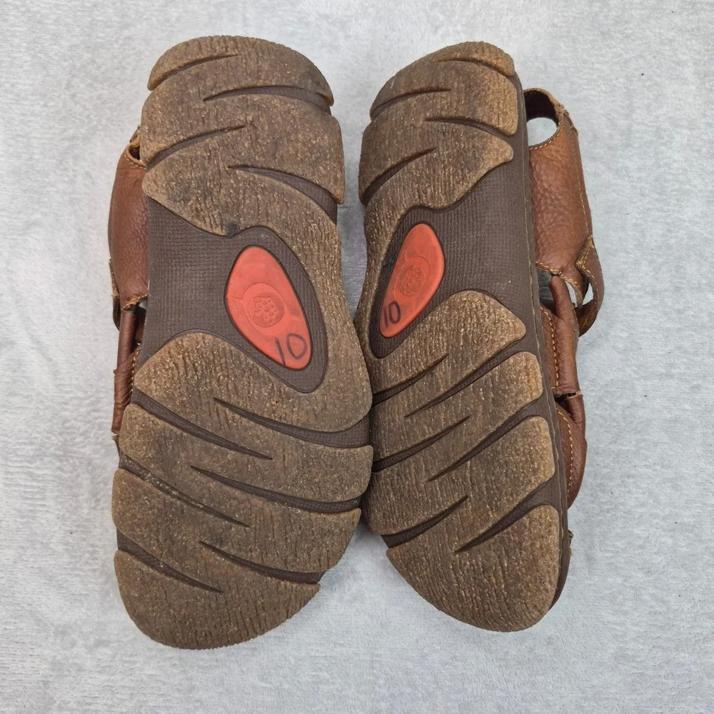 Born Cabot III Mens Brown Leather Fisherman Sandals Closed Toe Jesus 10 Dadcore